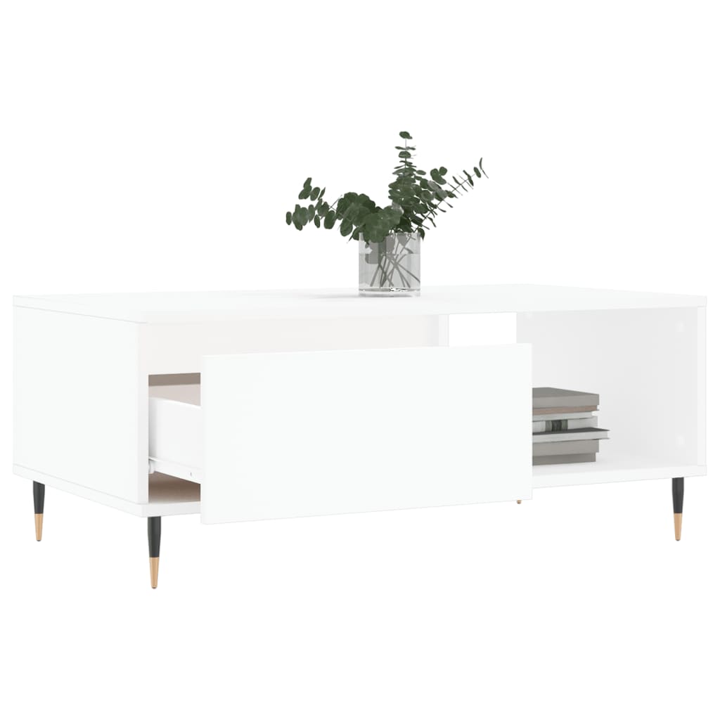 Coffee Table White 90x50x36.5 cm Engineered Wood