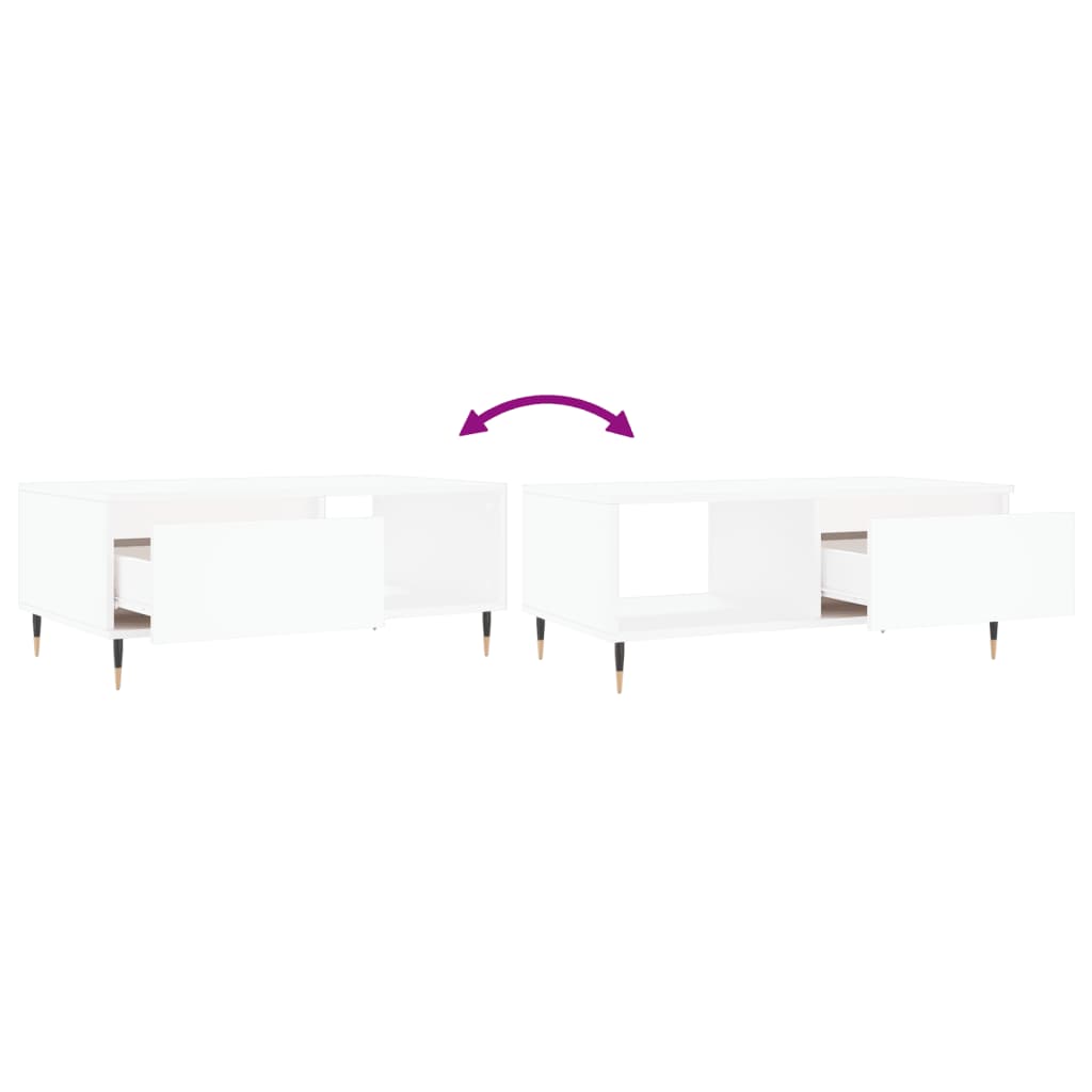 Coffee Table White 90x50x36.5 cm Engineered Wood