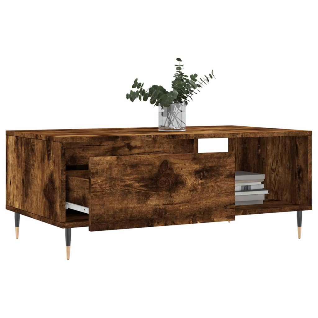 Coffee Table Smoked Oak 90x50x36.5 cm Engineered Wood