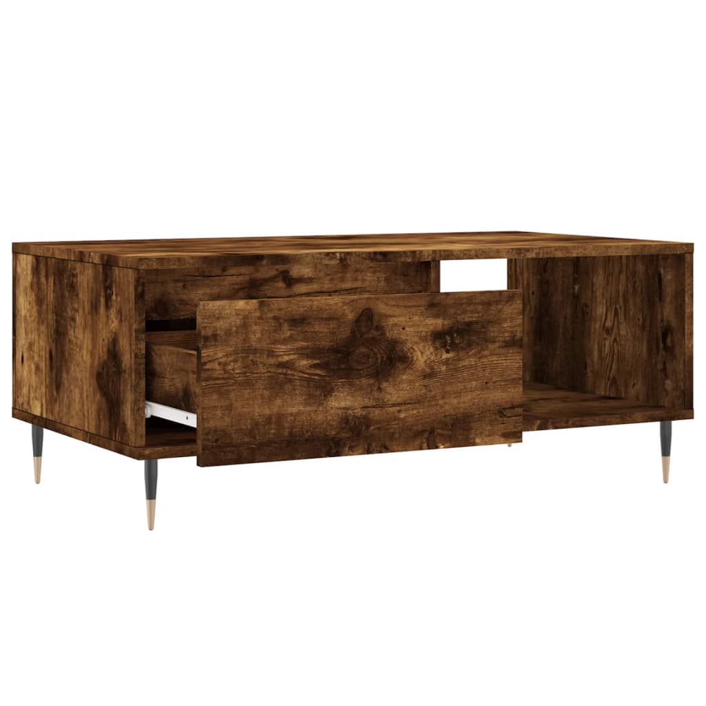 Coffee Table Smoked Oak 90x50x36.5 cm Engineered Wood