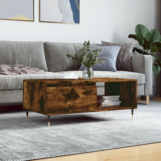 Coffee Table Smoked Oak 90x50x36.5 cm Engineered Wood