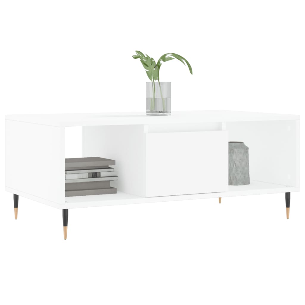 Coffee Table White 90x50x36.5 cm Engineered Wood