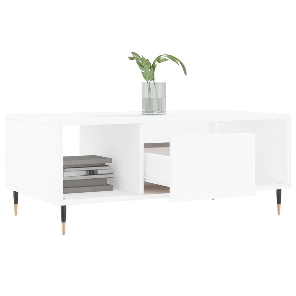 Coffee Table White 90x50x36.5 cm Engineered Wood