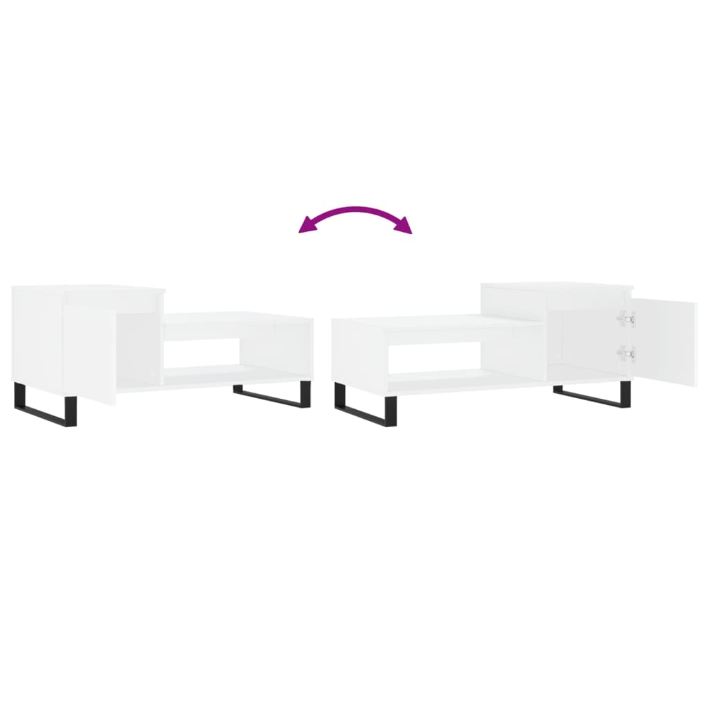 Coffee Table White 100x50x45 cm Engineered Wood