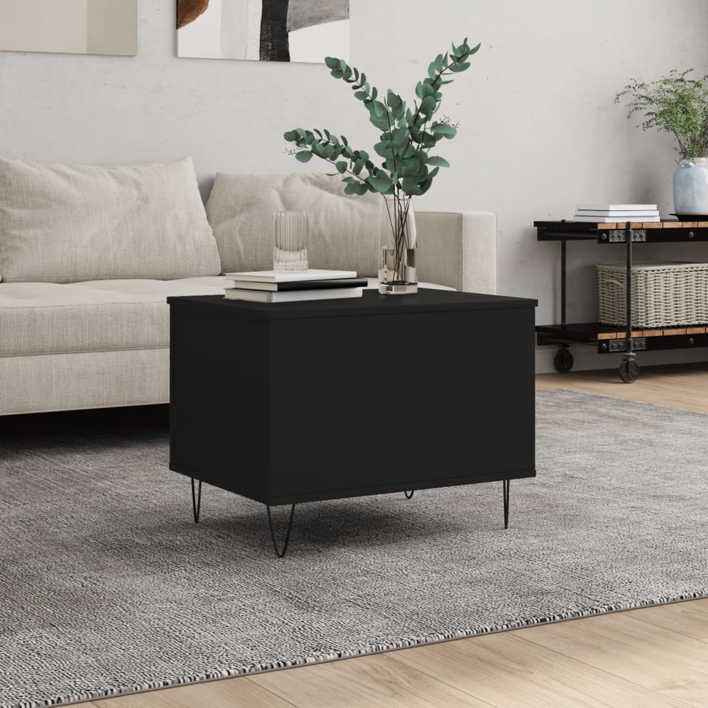 Coffee Table Black 60x44.5x45 cm Engineered Wood