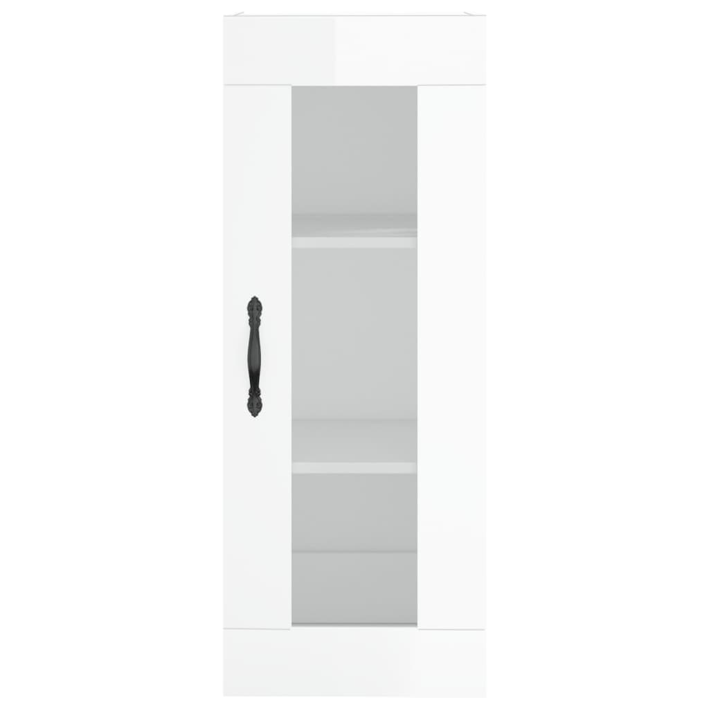 Wall Mounted Cabinet High Gloss White 34.5x34x90 cm