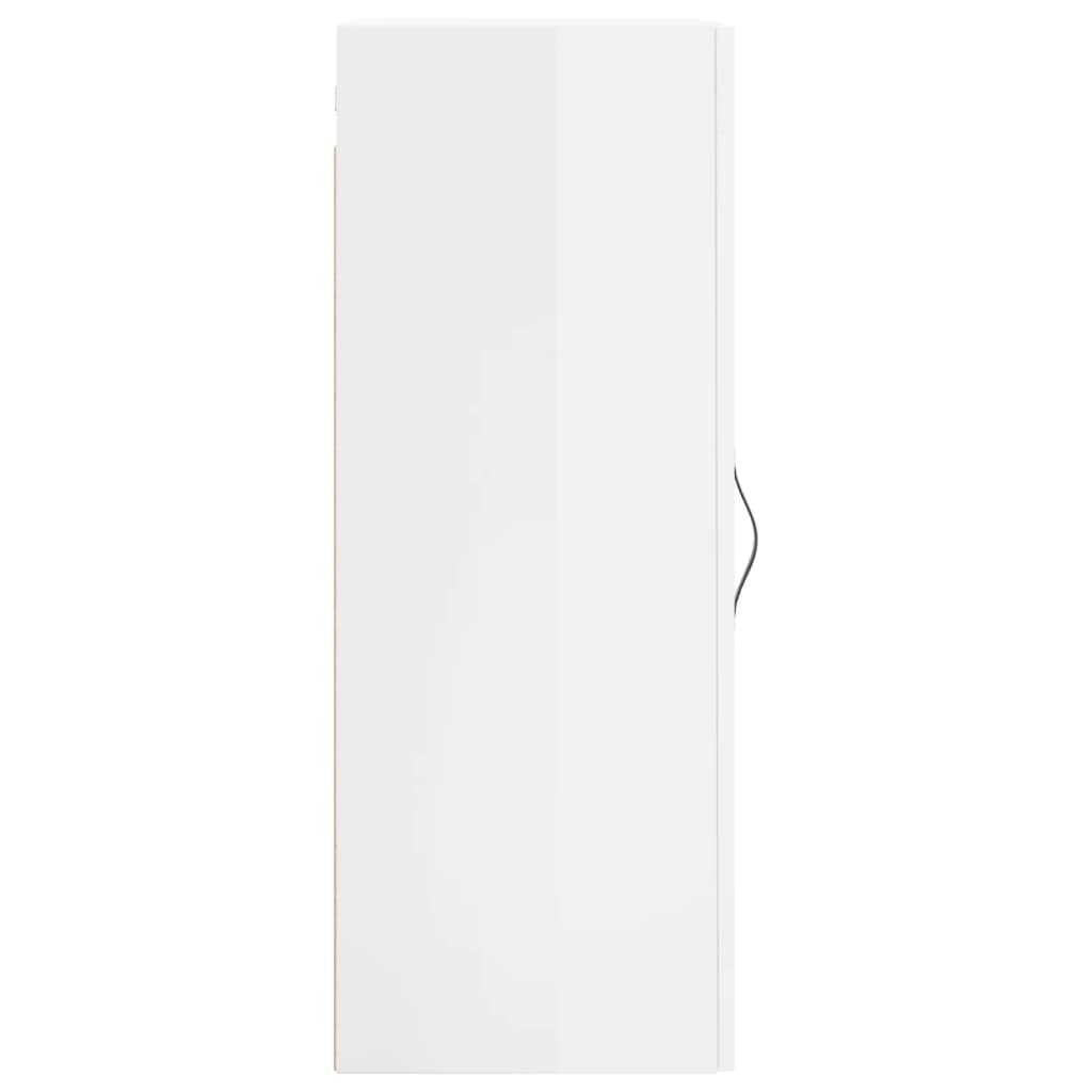 Wall Mounted Cabinet High Gloss White 34.5x34x90 cm