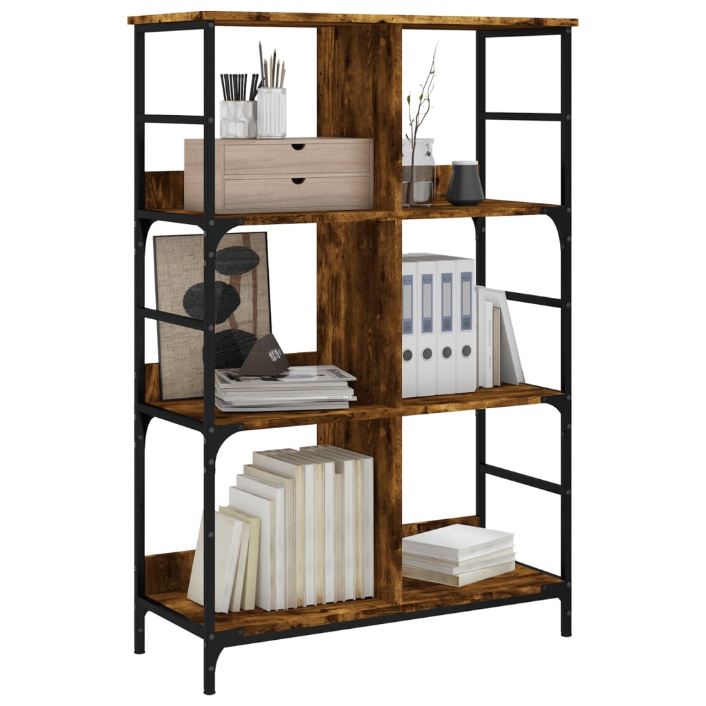 Bookshelf Smoked Oak 78.5x33x117.5 cm Engineered Wood