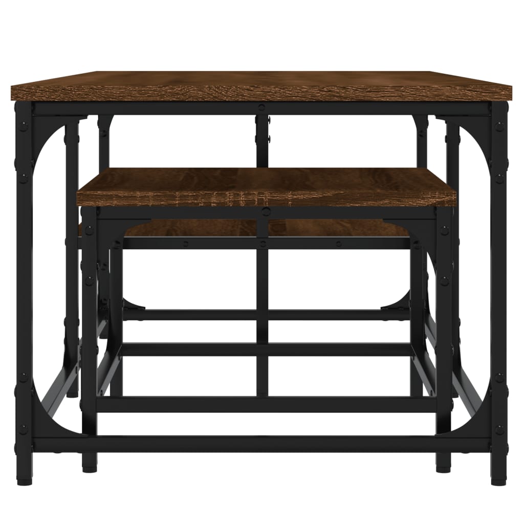 Nesting Coffee Tables 2 pcs Brown Oak Engineered Wood