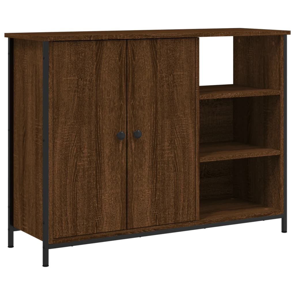 Sideboard Brown Oak 100x33x75 cm Engineered Wood