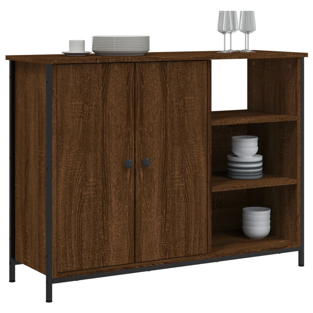 Sideboard Brown Oak 100x33x75 cm Engineered Wood
