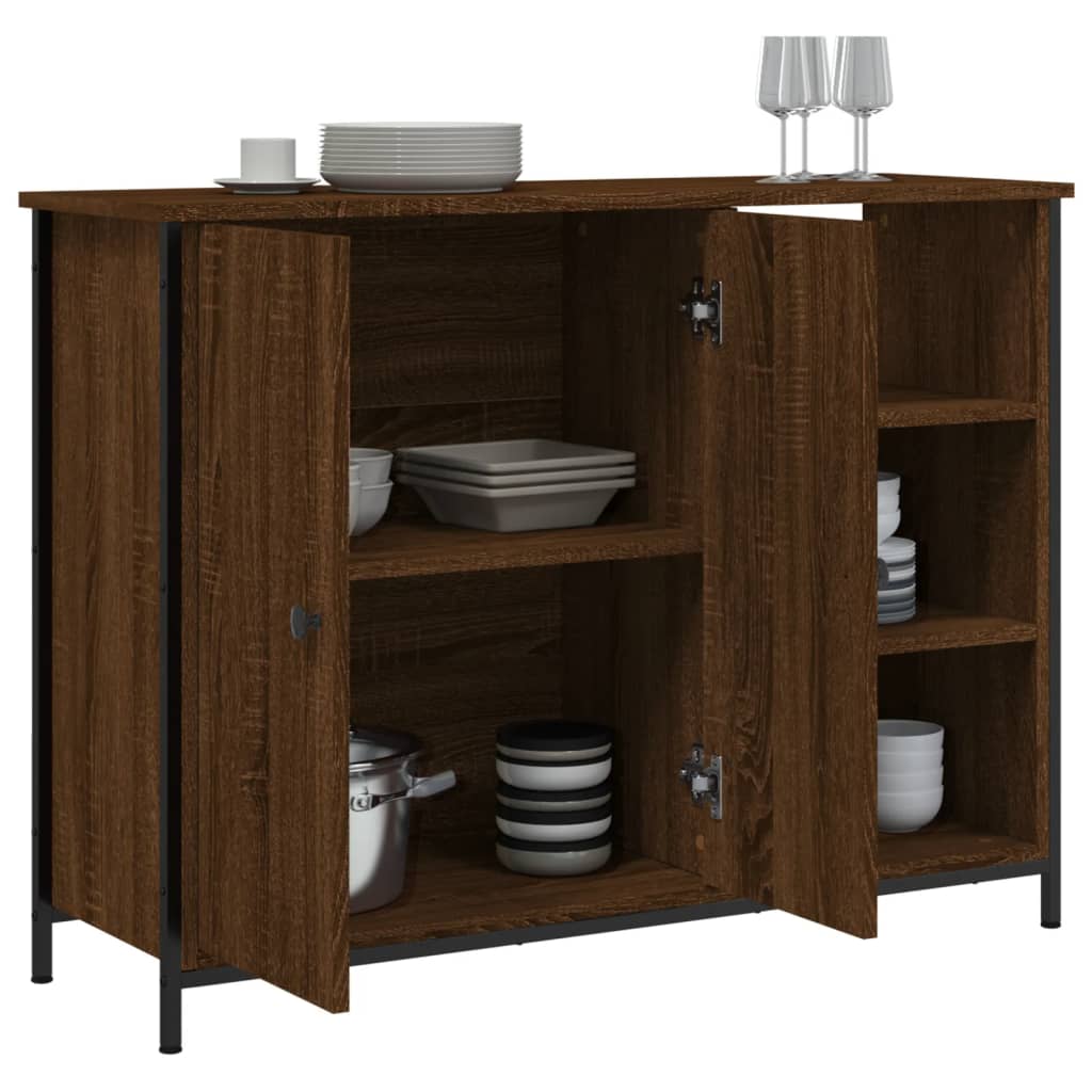 Sideboard Brown Oak 100x33x75 cm Engineered Wood