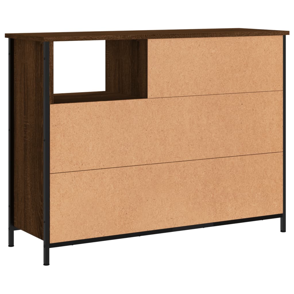 Sideboard Brown Oak 100x33x75 cm Engineered Wood