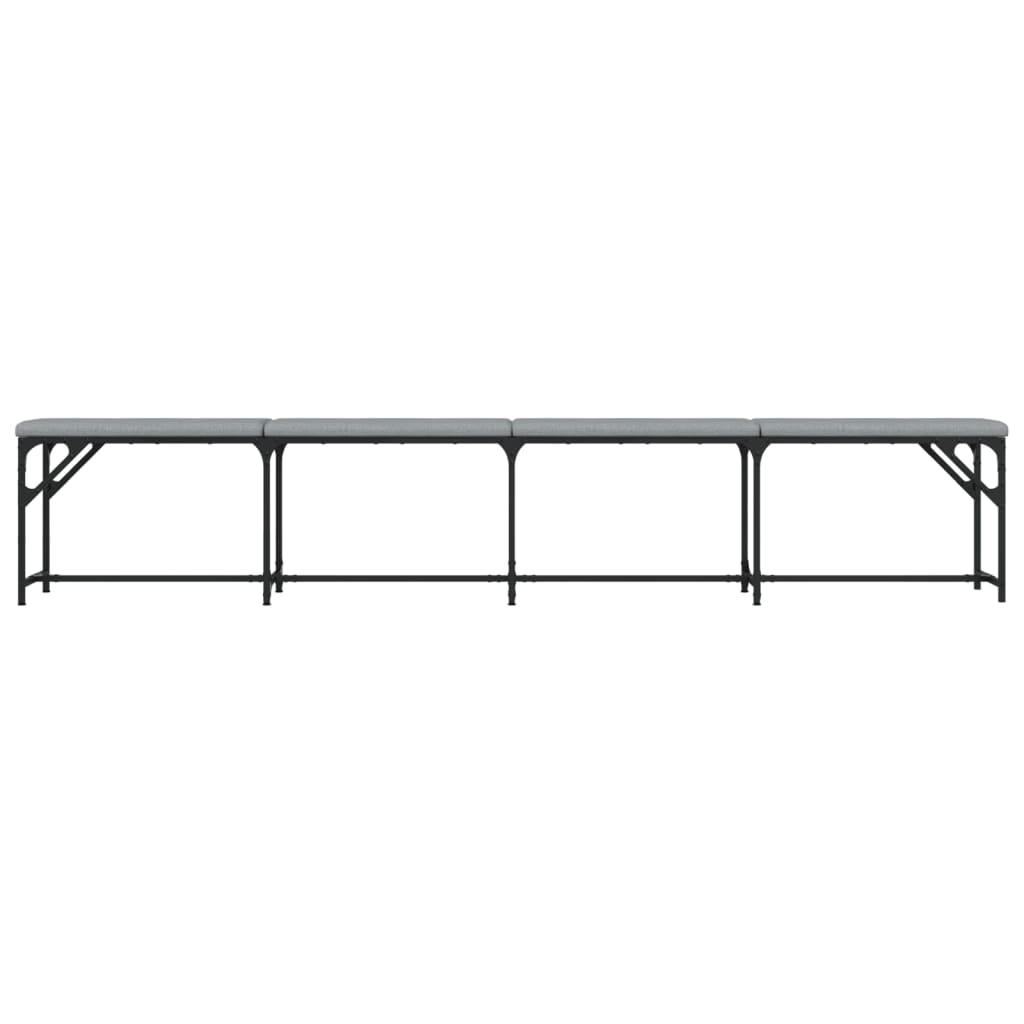 Dining Bench Light Grey 248x32x45 cm Steel and Fabric