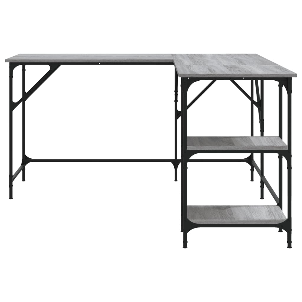 Desk Grey Sonoma 139x139x75 cm Engineered Wood
