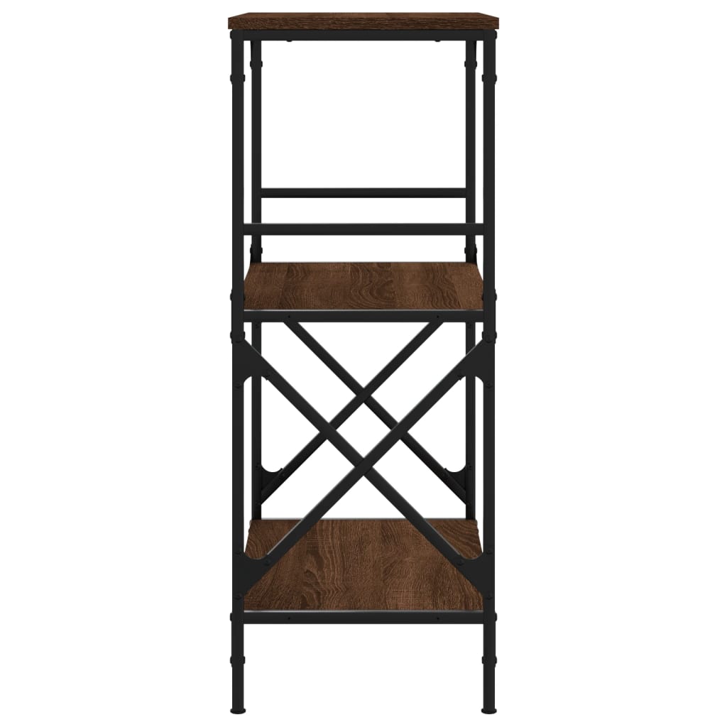 Bookcase 3-Tier Brown Oak 59x35x90.5 cm Engineered Wood