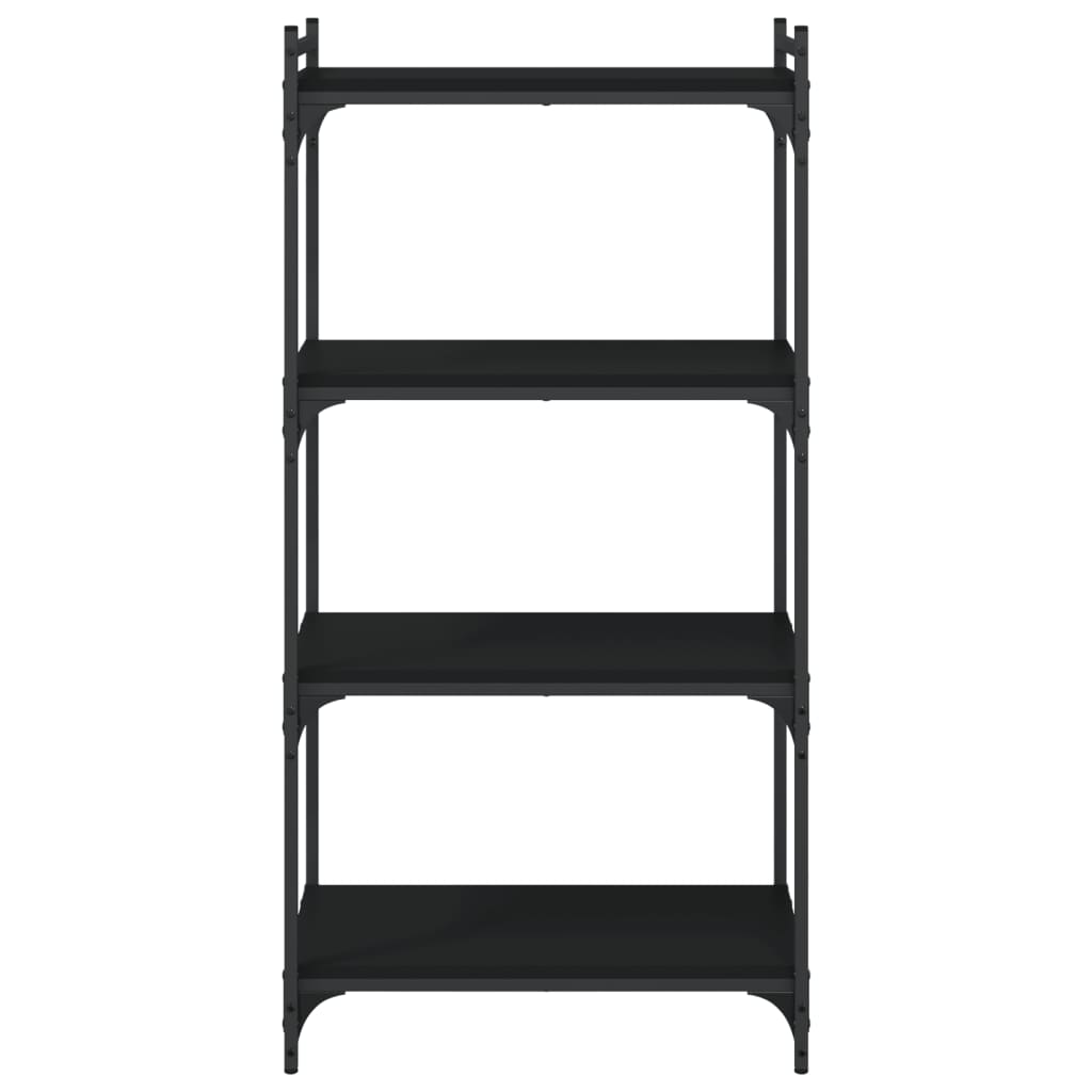 Bookcase 4-Tier Black 60x30x120 cm Engineered Wood