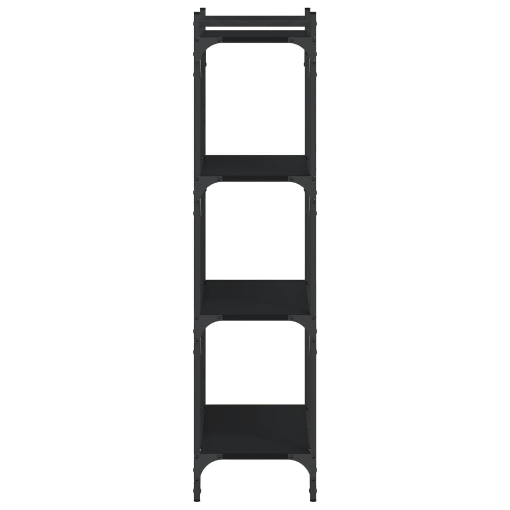 Bookcase 4-Tier Black 60x30x120 cm Engineered Wood