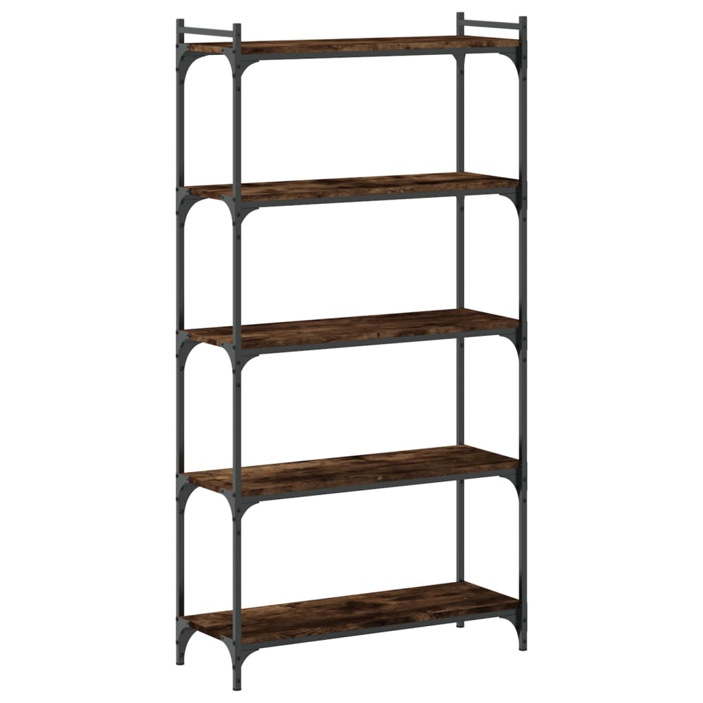Bookcase 5-Tier Smoked Oak 80x30x154 cm Engineered Wood