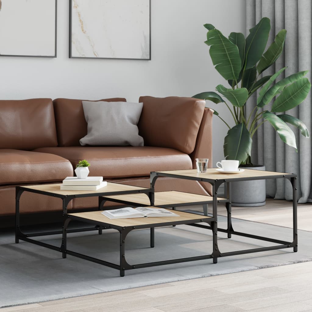 Coffee Table Sonoma Oak 107x107x40 cm Engineered Wood