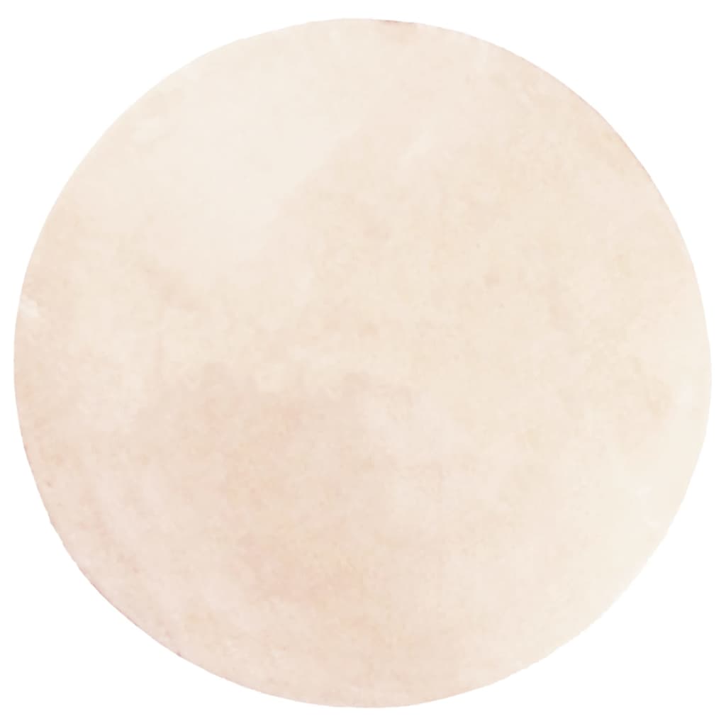 Rug HUARTE Short Pile Soft and Washable Beige Ø 80 cm