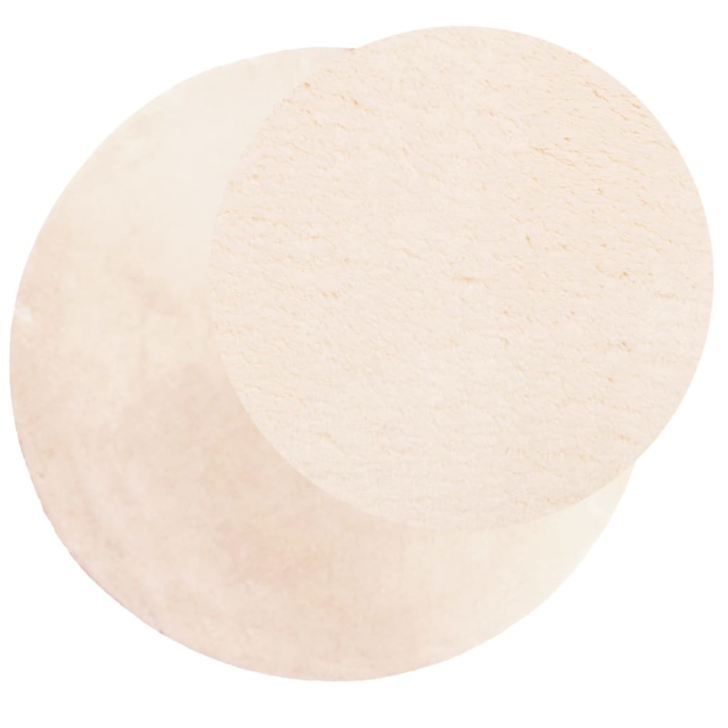 Rug HUARTE Short Pile Soft and Washable Beige Ø 80 cm