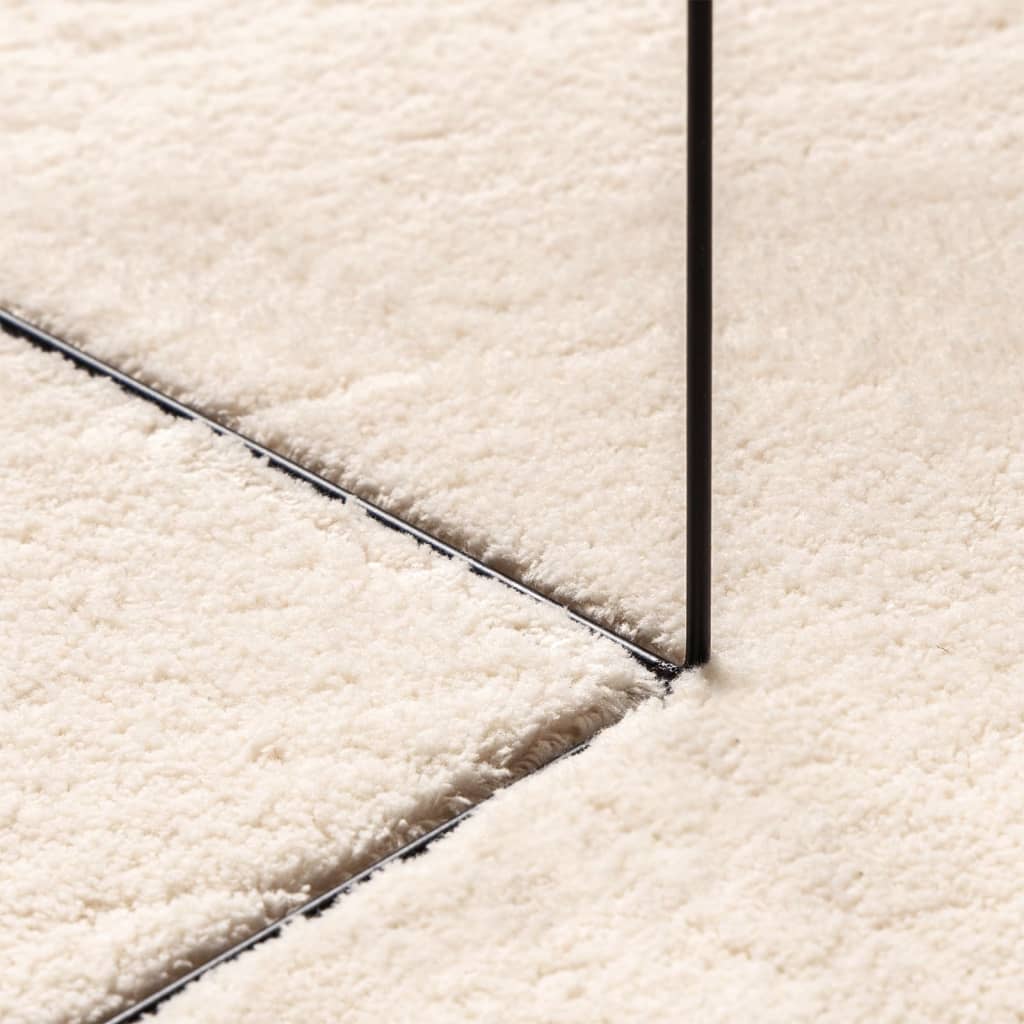 Rug HUARTE Short Pile Soft and Washable Beige Ø 80 cm