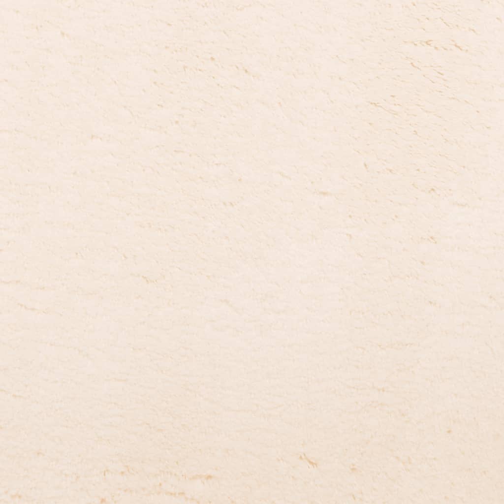 Rug HUARTE Short Pile Soft and Washable Beige Ø 80 cm