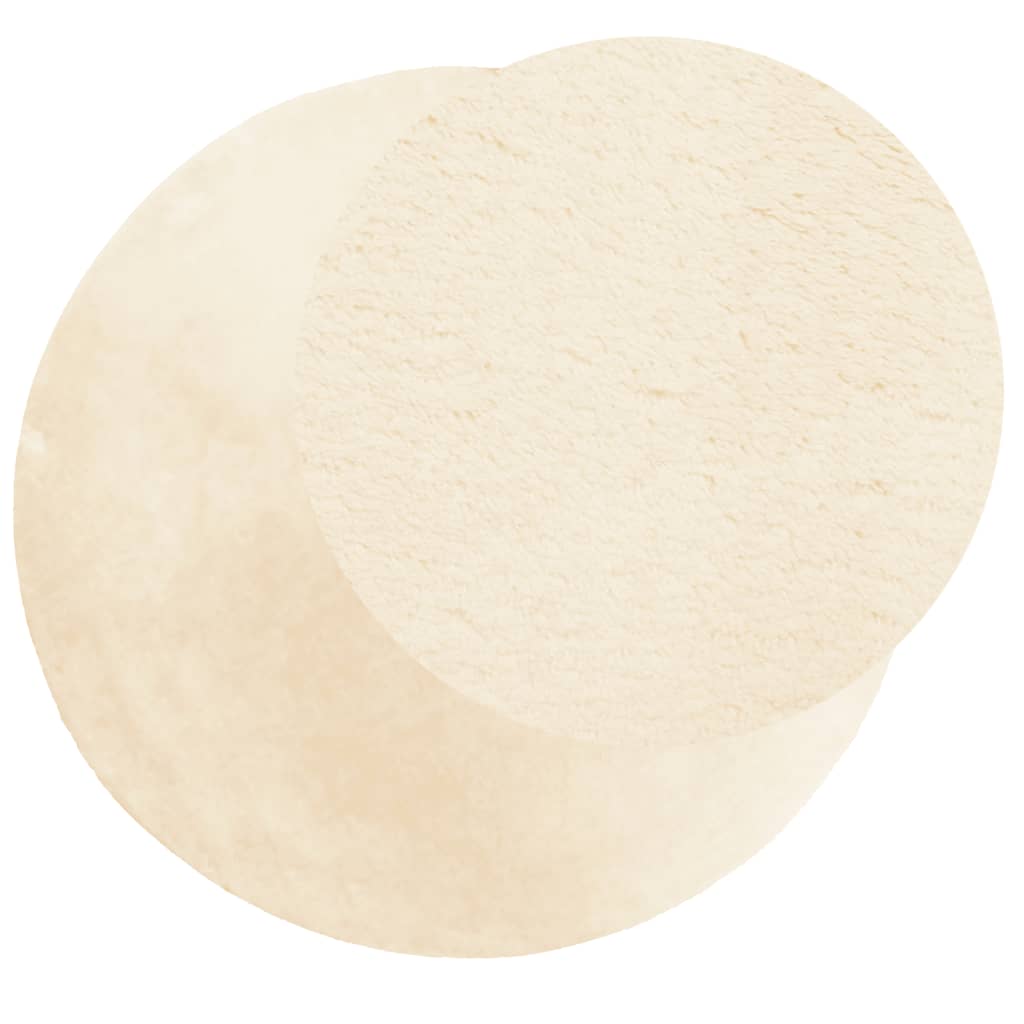 Rug HUARTE Short Pile Soft and Washable Cream Ø 100 cm