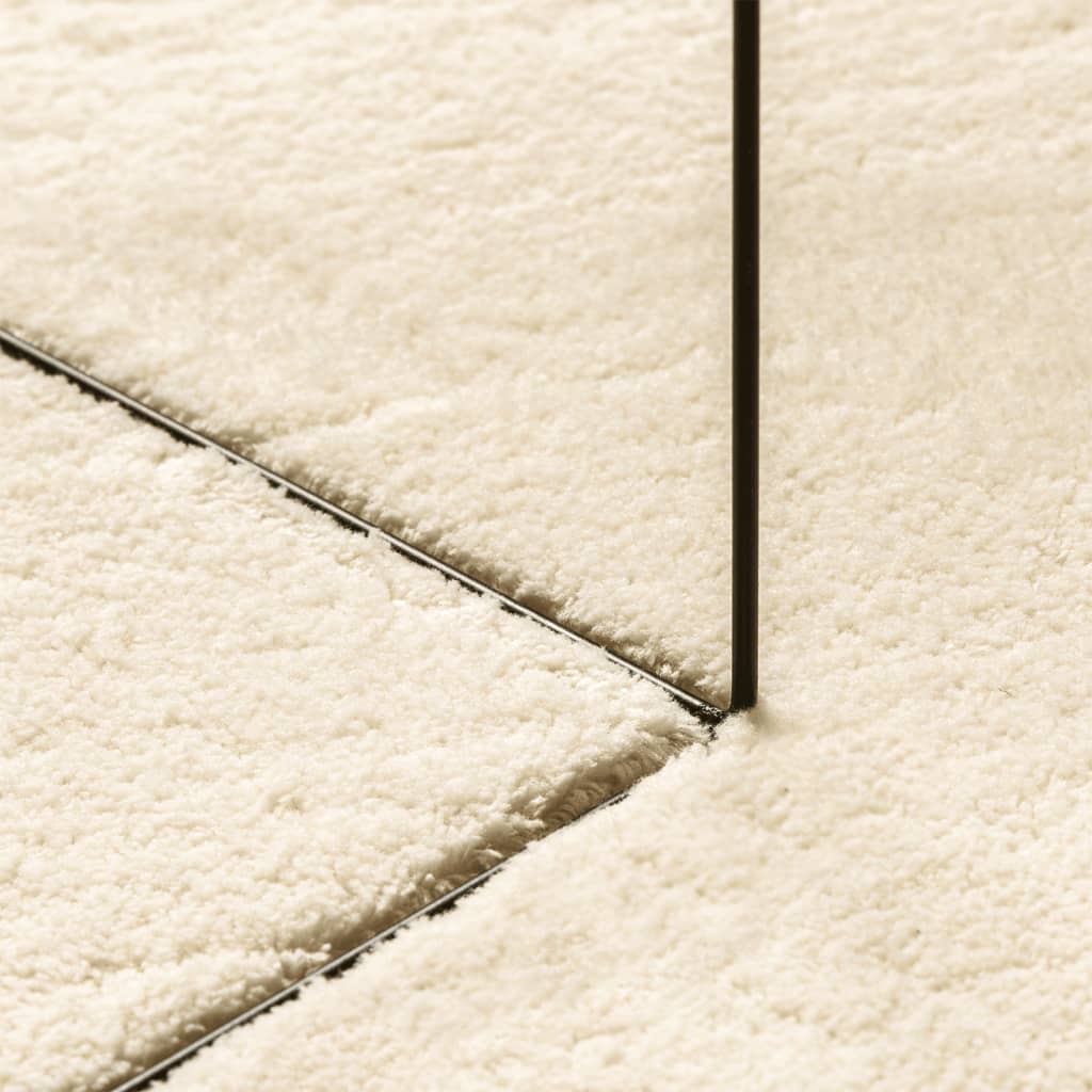 Rug HUARTE Short Pile Soft and Washable Cream Ø 100 cm