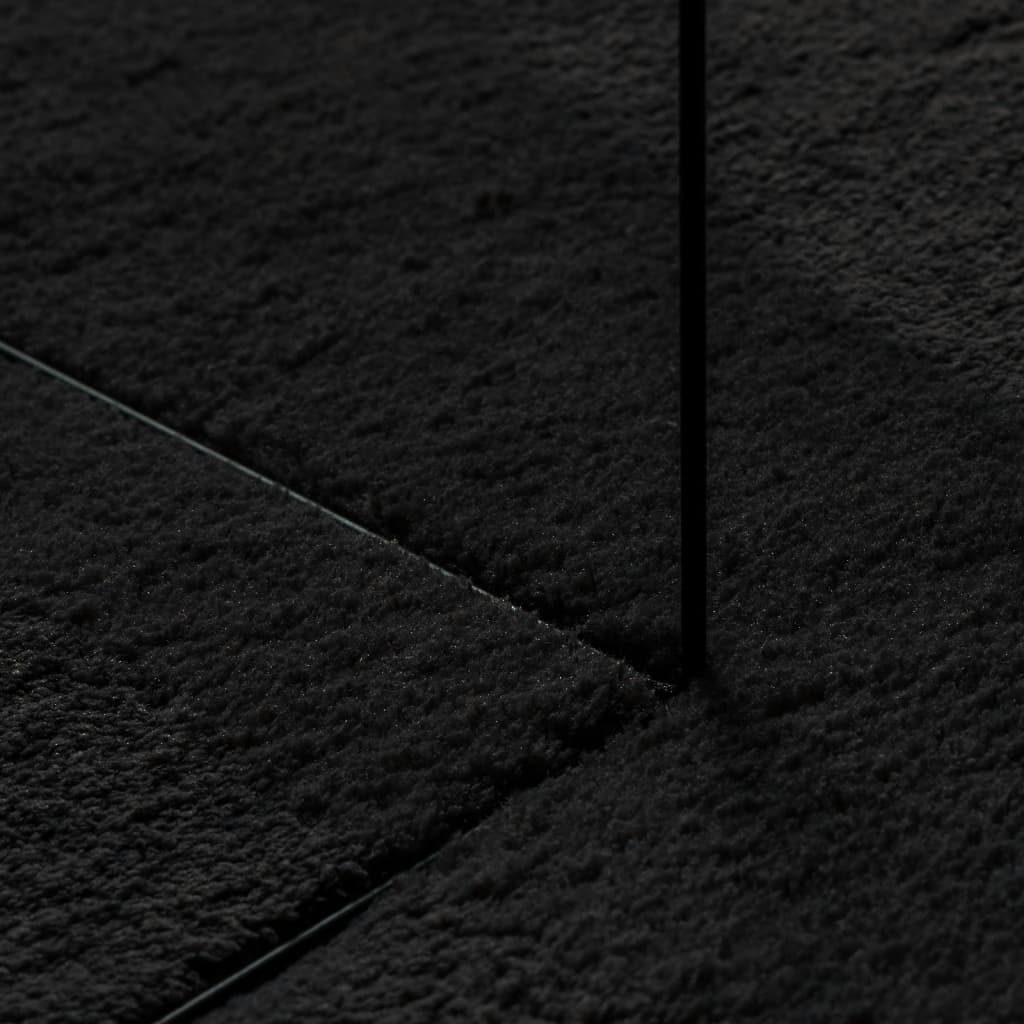 Rug HUARTE Short Pile Soft and Washable Black 120x170 cm