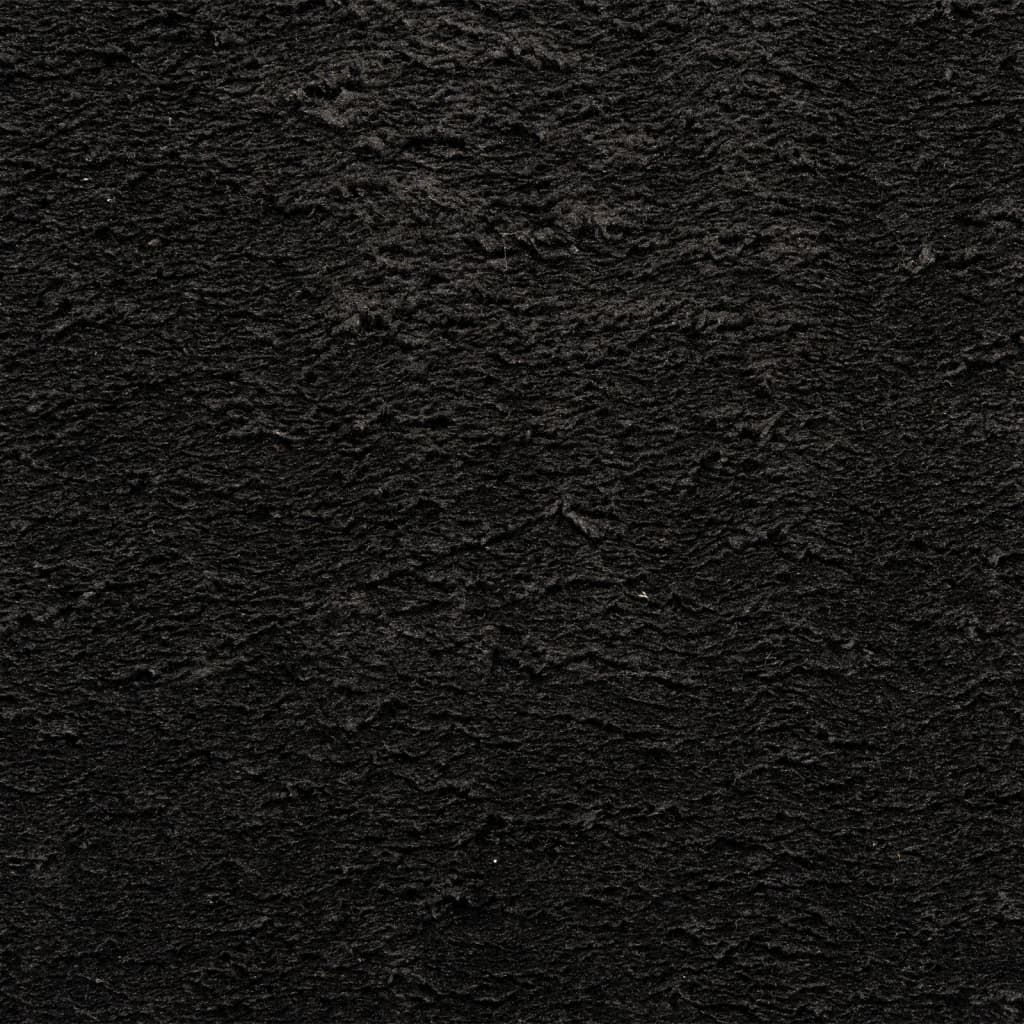 Rug HUARTE Short Pile Soft and Washable Black 120x170 cm
