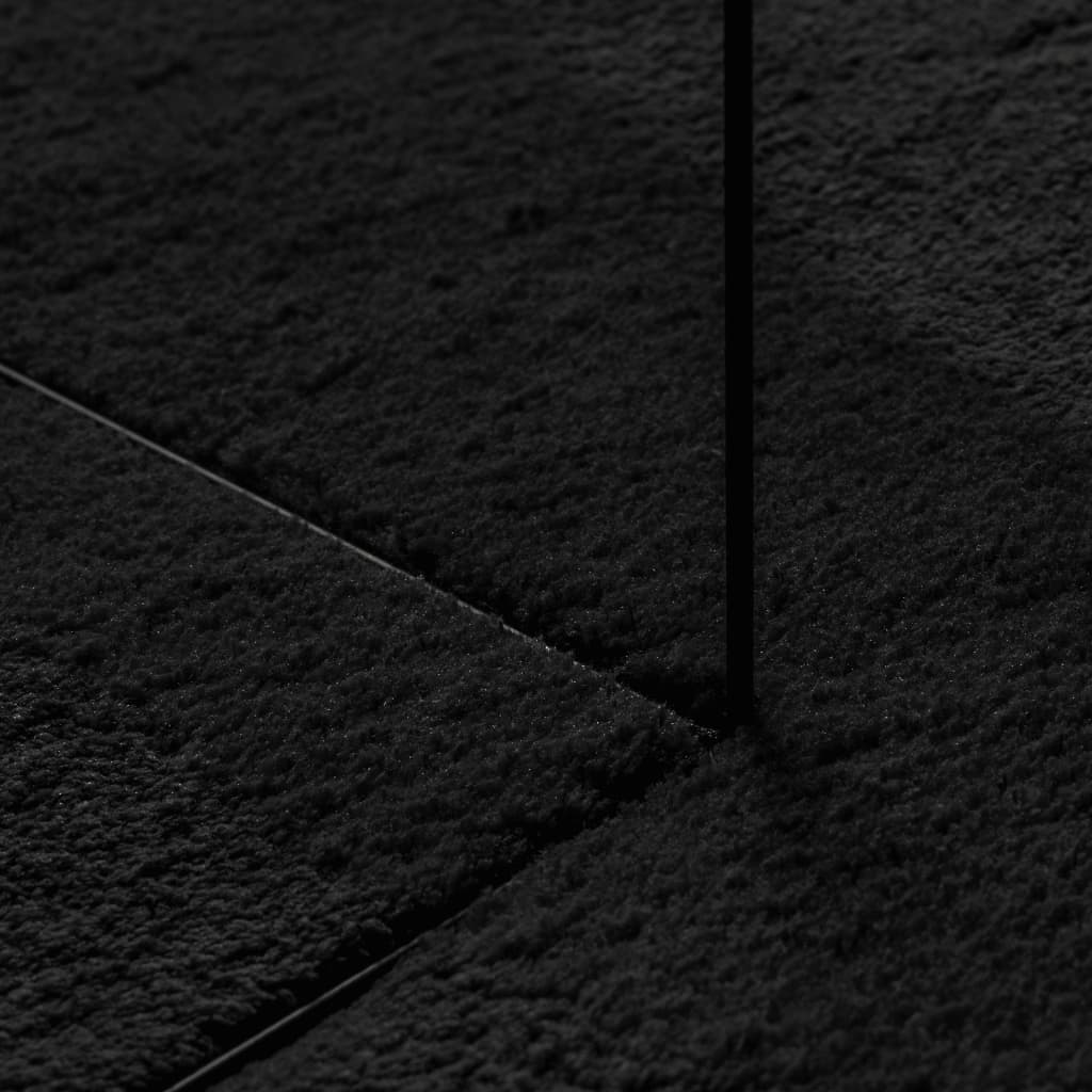 Rug HUARTE Short Pile Soft and Washable Black 140x200 cm