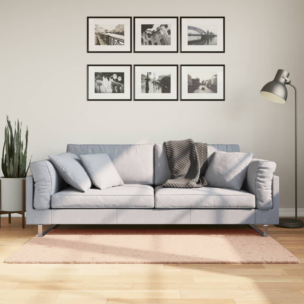 Rug HUARTE Short Pile Soft and Washable Blush 80x150 cm