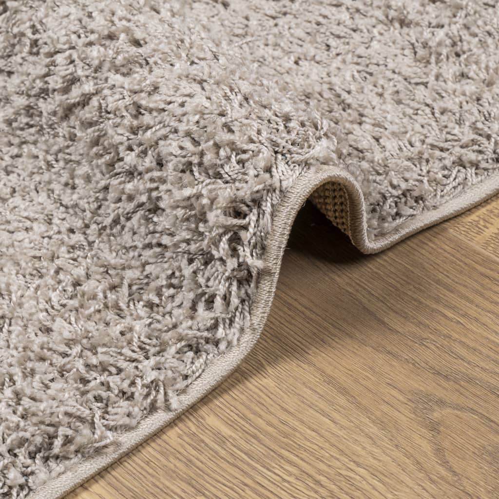 Shaggy Rug PAMPLONA High Pile Modern Beige 160x160 cm