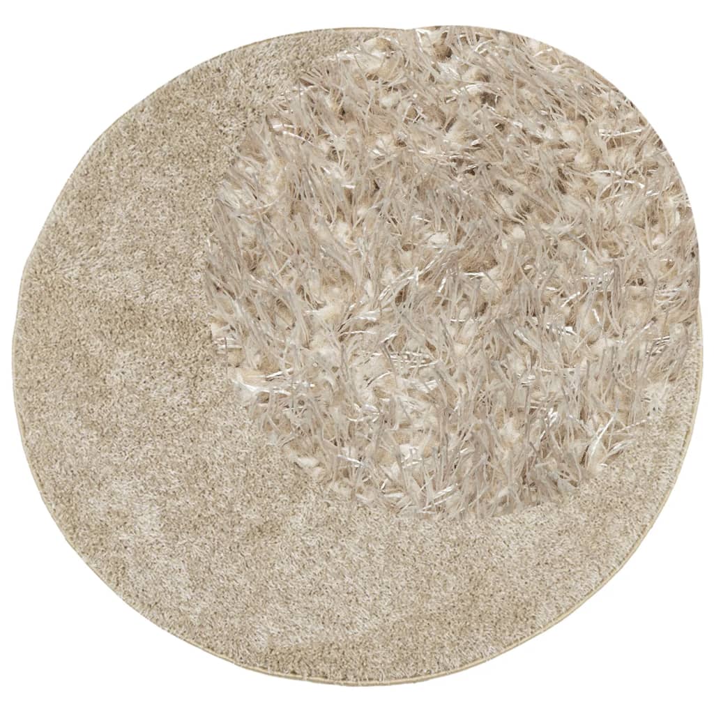 Rug ISTAN High Pile Shiny Look Beige Ø 100 cm