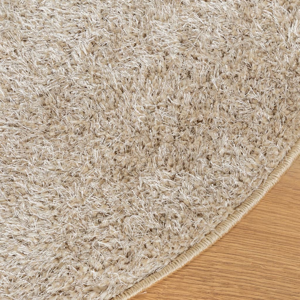 Rug ISTAN High Pile Shiny Look Beige Ø 100 cm
