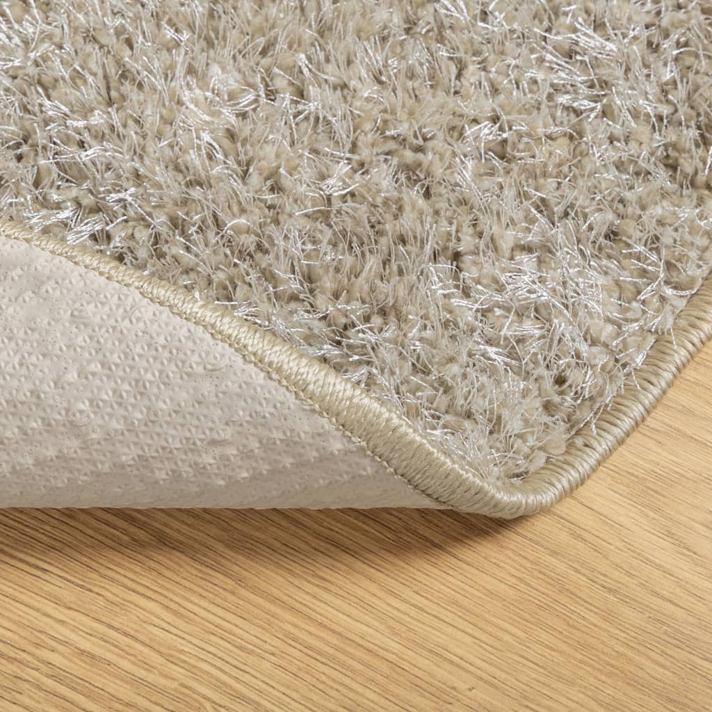 Rug ISTAN High Pile Shiny Look Beige Ø 100 cm