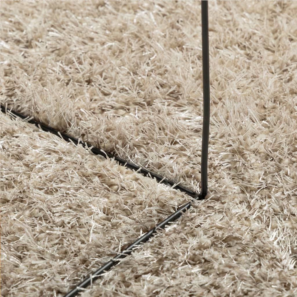 Rug ISTAN High Pile Shiny Look Beige Ø 100 cm