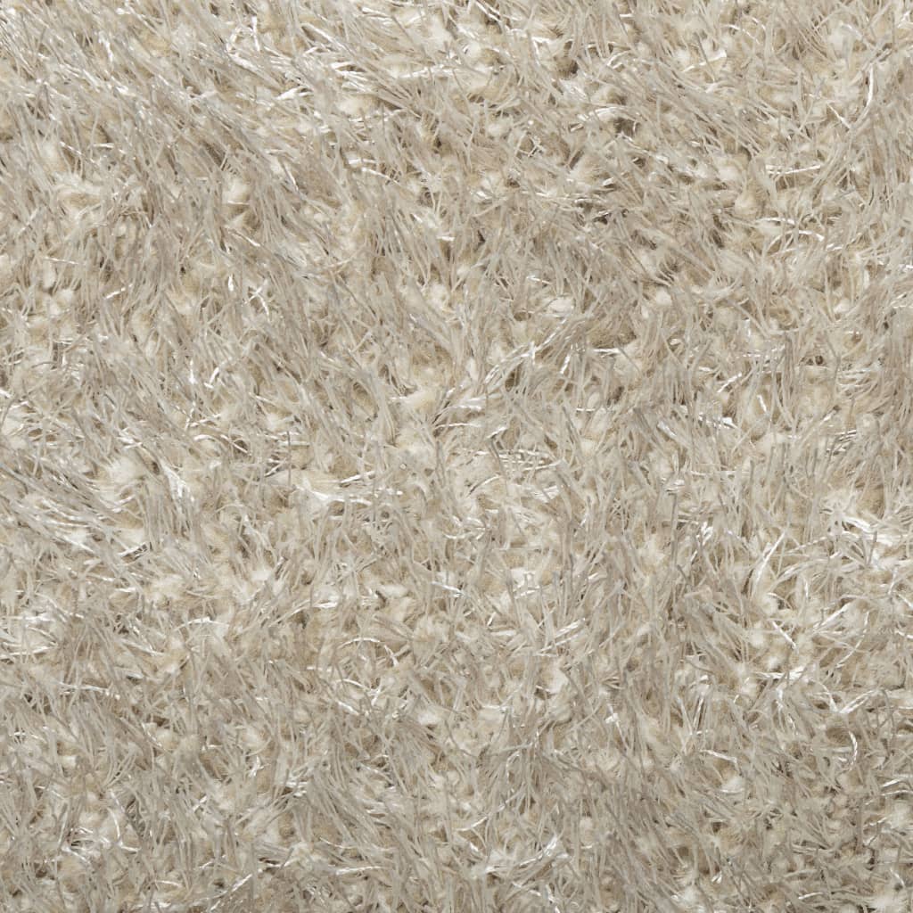Rug ISTAN High Pile Shiny Look Beige Ø 100 cm