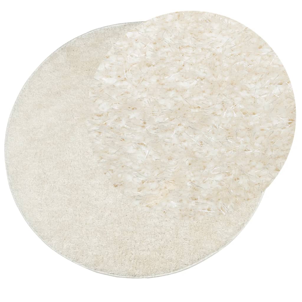 Rug ISTAN High Pile Shiny Look Cream Ø 100 cm