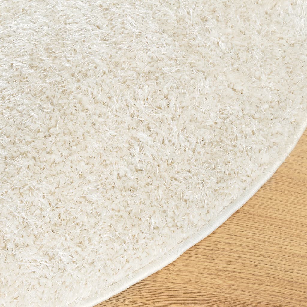 Rug ISTAN High Pile Shiny Look Cream Ø 100 cm