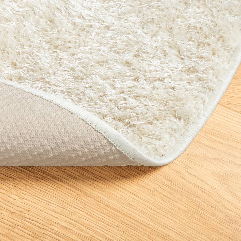 Rug ISTAN High Pile Shiny Look Cream Ø 100 cm