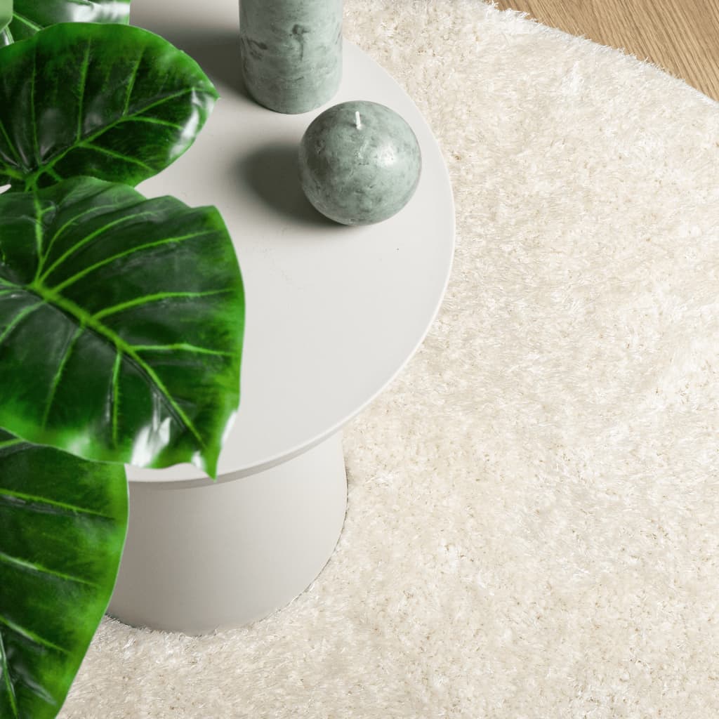 Rug ISTAN High Pile Shiny Look Cream Ø 100 cm