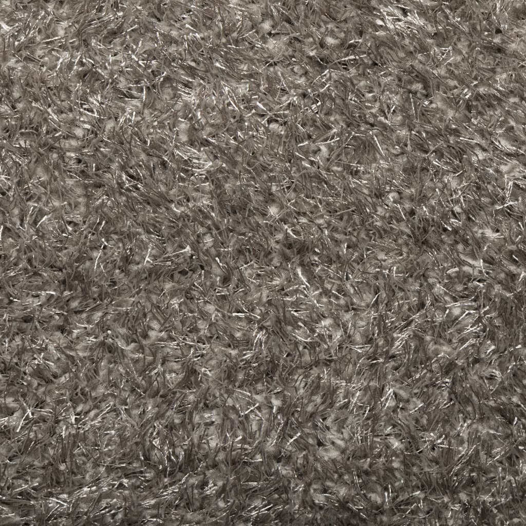 Rug ISTAN High Pile Shiny Look Grey Ø 120 cm