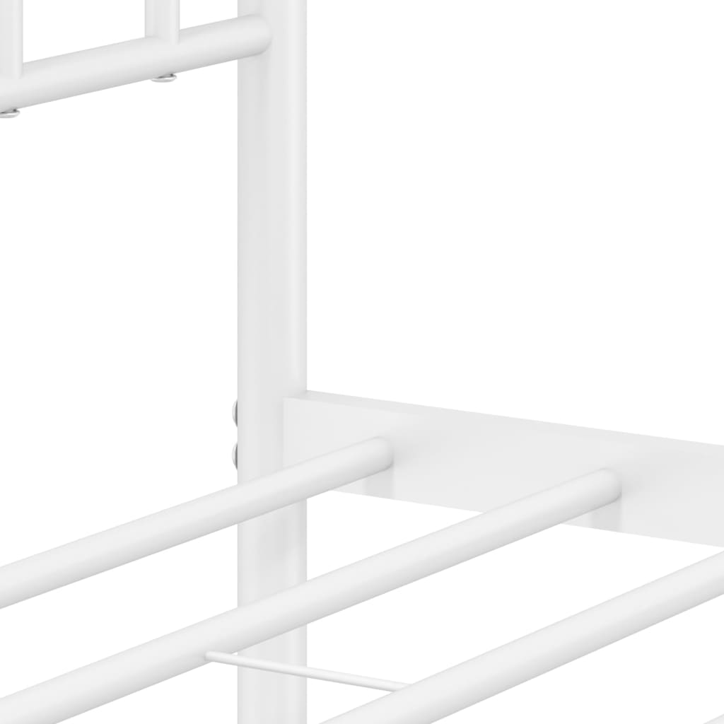 Metal Bed Frame without Mattress with Headboard White 90x200cm