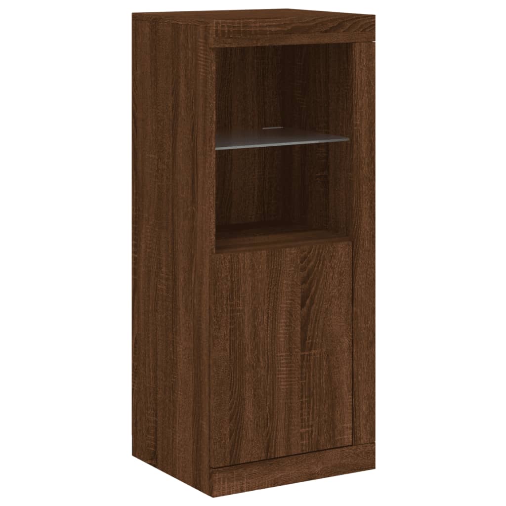 Sideboard with LED Lights Brown Oak 41x37x100 cm