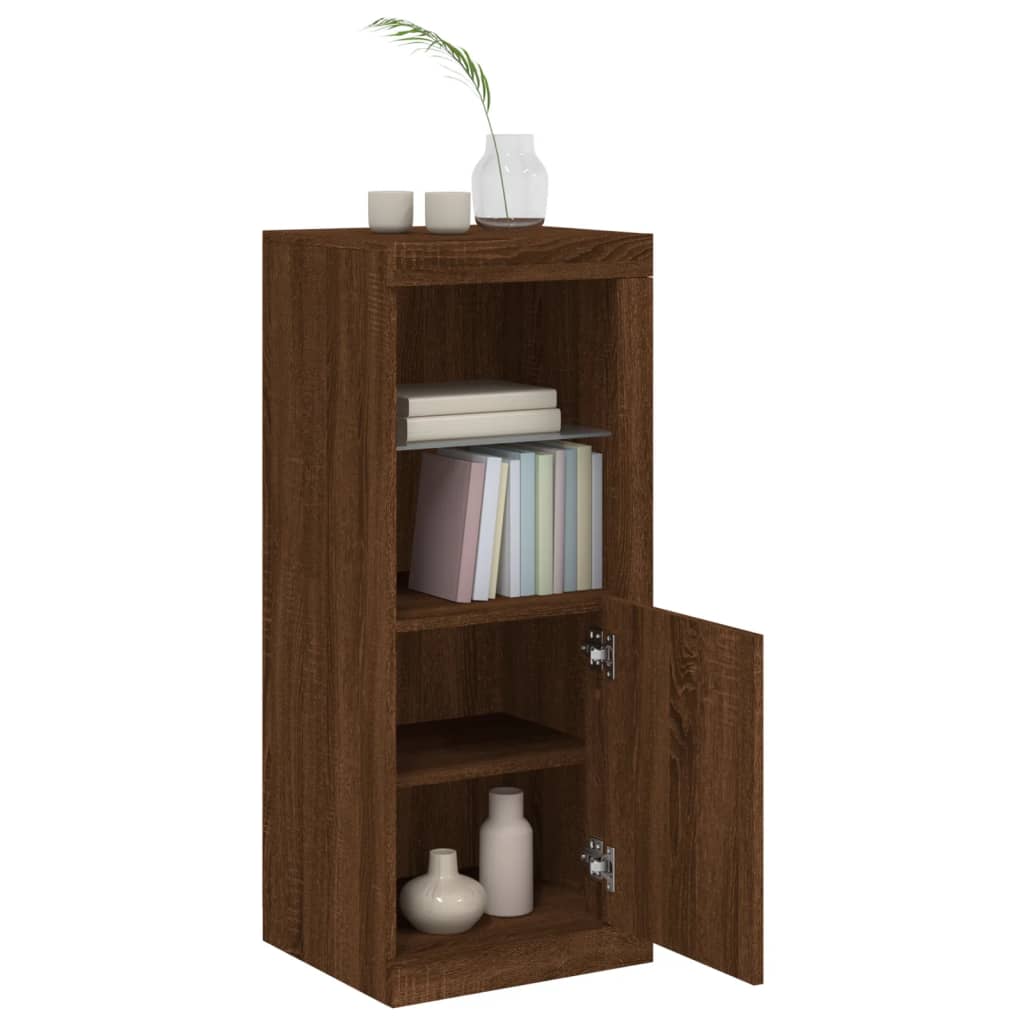 Sideboard with LED Lights Brown Oak 41x37x100 cm