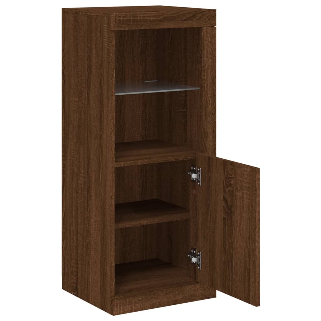 Sideboard with LED Lights Brown Oak 41x37x100 cm