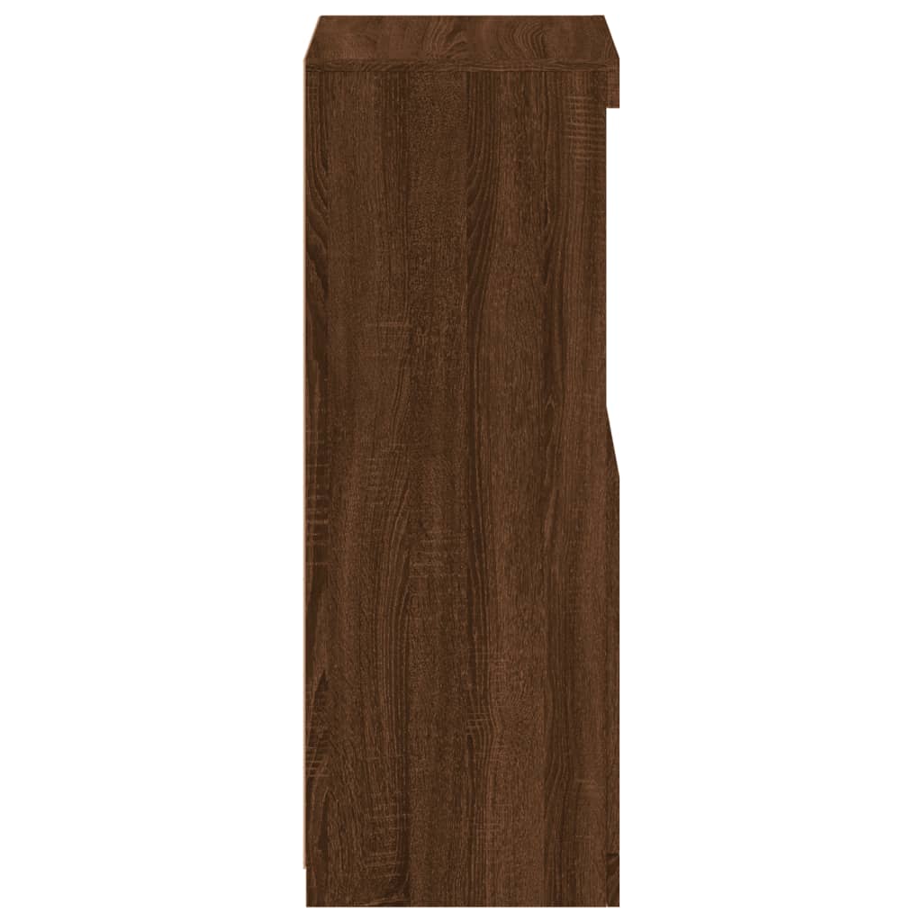Sideboard with LED Lights Brown Oak 41x37x100 cm